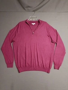 Peter Millar Sweater Mens XL Burgundy Pullover 1/4 Zip Merino Wool Autumn Crest - Picture 1 of 9