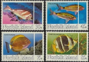 1984 Norfolk Island Fish MNH Full Singles Set [30c/45c/75c/85c] Stamp issues - Picture 1 of 1
