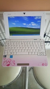 Asus EEE PC MK90H Disney Pink White Netbook Laptop 2GB 120GB SSD Windows XP