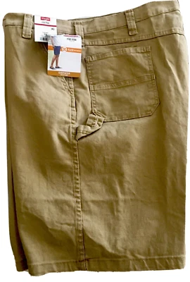 Pantalones Cortos de Carpintero Wrangler Beige Para Hombre Talla 44 Frente Plano 10" Entrepierna Flex Elastizados Foto 1 de 4