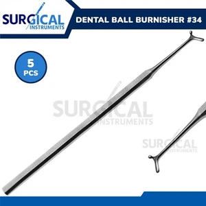 5 Pcs Dental Ball Burnisher #34 Amalgam Surgical Filling 6" S/Ended German Grade - Picture 1 of 7