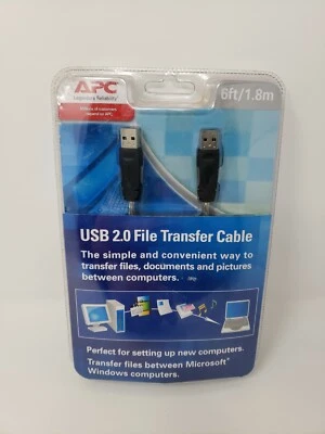 APC USB 2.0 File Transfer Cable 6Ft/1.8M Male-to-Male Brand New Factory Sealed - Image 1 of 4