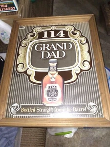 Vintage RARE Old Grand Dad 114 Whiskey Bar Mirror Kentucky Bourbon 18" x 22" - Picture 1 of 9