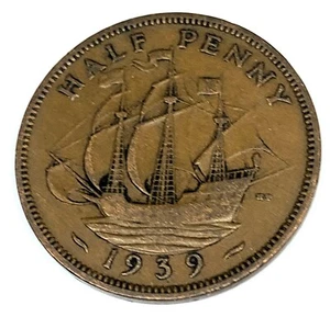# C9570    GREAT BRITAIN     COIN,     HALF  PENNY    1939 - Picture 1 of 2