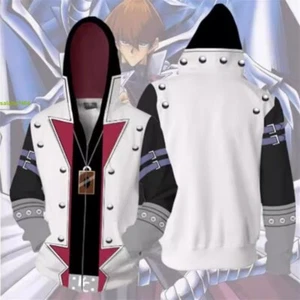 Anime Yu-Gi-OH Hoodie Sweatshirt Seto Kaiba Hooded Jacket Coat Cosplay Costumes - Picture 1 of 9
