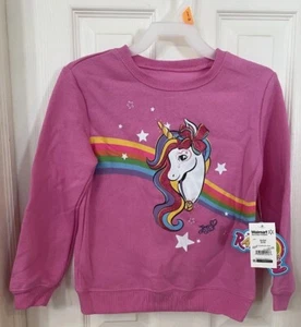 Pink Rainbow Unicorn Pullover Sweatshirt Girls Size 6 Toddler. Twins - Picture 1 of 5