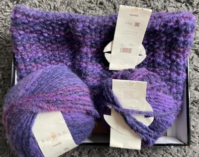 ROWAN thumble Loop & Woll Paket ca. 350 Gramm  lila Winter Wolle ! Farbverlauf - Bild 1 von 2