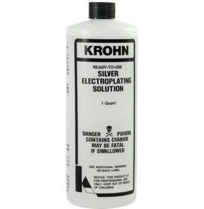 Krohn Silver Electroplating Plating Solutions Ready to Use 1 Quart Made in USA - Picture 1 of 4