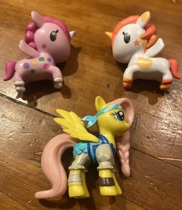 My Little Pony Fluttershy Mini Figure and mini unicorn’s bundle x3 figures  - Picture 1 of 6