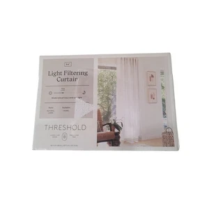 54"x84" Light Filtering Linen Window Curtain Panel – Cream, Beige – Rod Pocket - Picture 1 of 6
