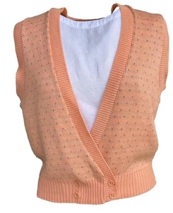 Lands’ End Drifter Sweater Vest/Sleeveless/V-Neck Cardigan, Women’s Size Medium - Picture 1 of 9