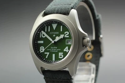 [Exc+5] Citizen Promaster Eco-Drive 7878-H16714 Green Titanium Solar Men's Watch - Image 1 of 4
