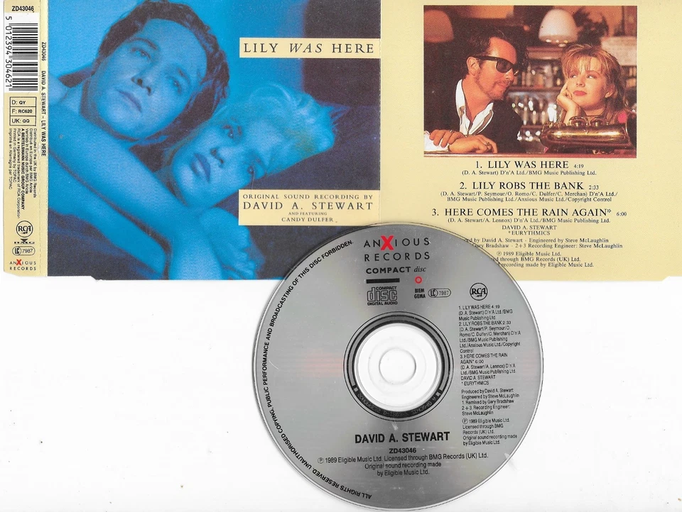 DAVID A STEWART - lily was here Candy Dulfer -   3 tracks Maxi-CD - Bild 1 von 1