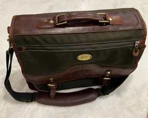 Vintage Orvis Green Battenkill Canvas Leder Aktentasche Laptoptasche Dokumententasche - Bild 1 von 23
