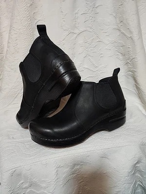 Botas Chelsea para mujer Dansko de cuero negro con plataforma y cuña talla 40 o 9,5 Foto 1 de 4