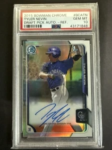 2015 Bowman Chrome Prospects Autographs Tyler Nevin Gem Mint 10 - Picture 1 of 2