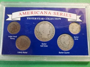Set 5 monete Barbiere Tyoe, conio inferiore 1915-D metà - Foto 1 di 2