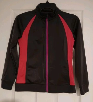 "Bcg" Girls Athletic Jacket, Sz Large 12-14, Gray, Purple Pink Stripes, Pockets - Image 1 of 4