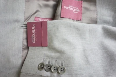 Sartoria Partenopea Light Gray S150s Wool 2 Pc Suit Jacket Pants 46R BRAND NEW - Image 1 of 4