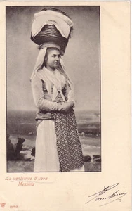 Cartolina d'epoca - Messina - La venditrice d'uova - Imagen 1 de 1