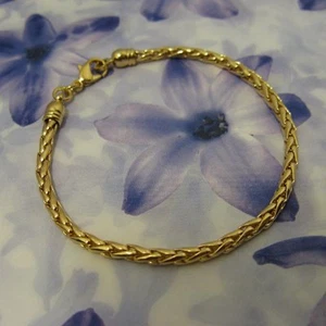 Bracelet Palmier 19 cm - 3 mm Plaqué Or 18K 5 Microns Dolly-Bijoux Femme - Picture 1 of 1