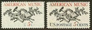 1252 Var - Blue Omitted Error / EFO (Almost) "Amercan Music" Mint NH