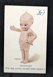 Antique Tuck's Post Card ~ NUDEKIN Kewpie Doll ~ Oilette Postcard No. 8860A - Picture 1 of 4