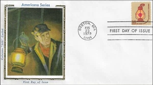 Gaslight On American Serie Lampe 5 $ Boston USA Colorano Seide 1612 Cachet FDC 1979 - Bild 1 von 1