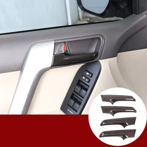 Black Ash Wood Inside Handle Cover For Toyota Land Cruiser Prado FJ150 150 10-19 - Picture 1 of 8