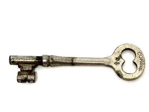 Antique Corbin  Mortise Lock Skeleton Key P4  Antique Door Key Corbin P 4 Cover