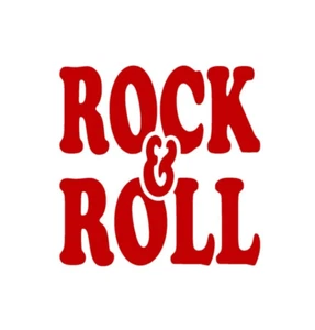 Rock & Roll Vinyl Sticker decal RED GLOSS 10 x 10 cm - Picture 1 of 2