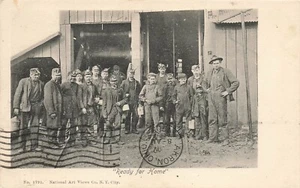 Cartolina LP71 Honesdale PA minatori di carbone pronti per la casa 1905 - Foto 1 di 2
