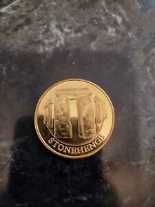 22kt Gold Plated StoneHenge coin - Vintage rare