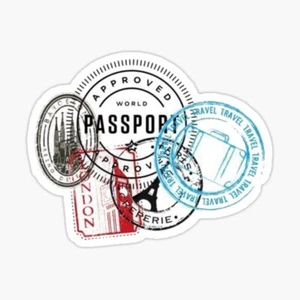 Travel the World Passport Stamp London Paris Vinyl Decal Sticker Laptop Phone - Picture 1 of 1