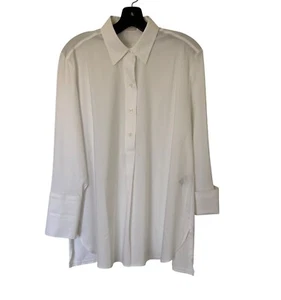 Chico's White Knit Mix Optic White Popover Tunic Size 0/S NWT - Picture 1 of 6