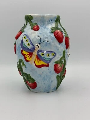 NUEVO Jarrón Anthropologie Nathalie Lete Nurture Mariposa Como Nuevo ¡ENVÍO GRATUITO! Foto 1 de 4