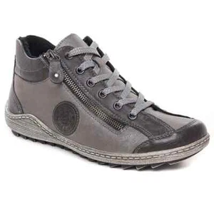 Tennis montante sneakers imitation cuir gris lacet et zip confort 36 REMONTE - Imagen 1 de 7