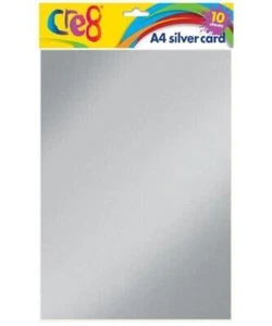 Cre8 A4 Silver Card Pack of 10 Sheets - Picture 1 of 7