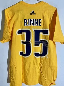 adidas NHL T-Shirt Nashville Predators Pekka Rinne Gold sz XL - Picture 1 of 1