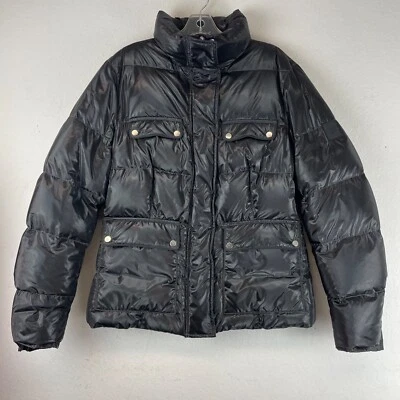 Chaqueta acolchada Belstaff Black Label plumón de ganso negra brillante damas talla 38 S/M Foto 1 de 4