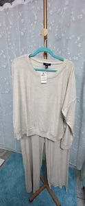 Alfani Womens 2 piece Ribbed Pajama Top & Pants Set XL - Picture 1 of 3