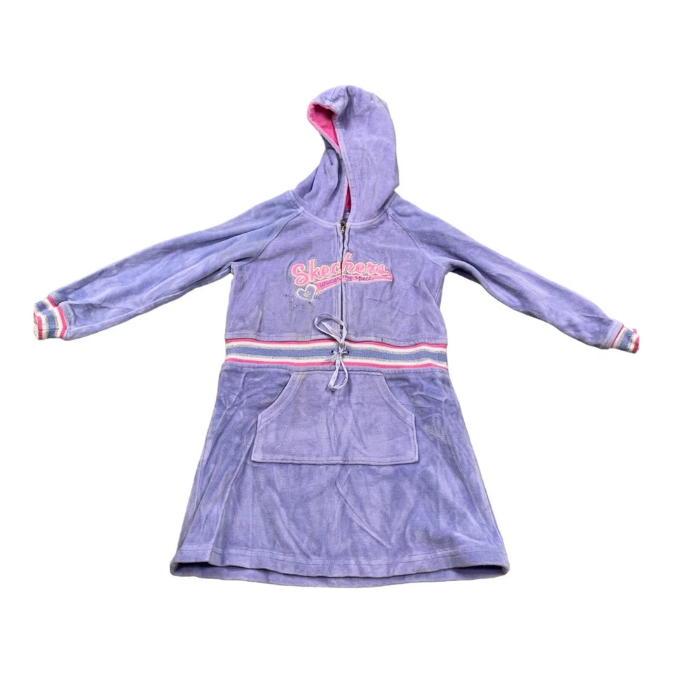 Vestido Skechers 4T roxo infantil criança sob meu feitiço canguru bolso com capuz - Imagem 1 de 4