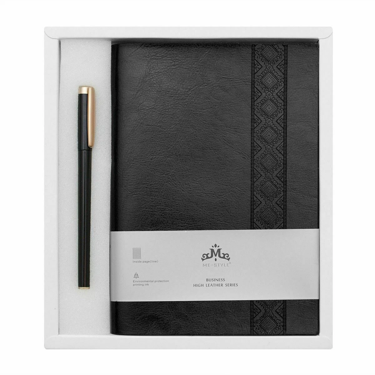 A5 Leather Vintage Lined Notebook - Black Journal, Diary, Notepad (CMY Brand)