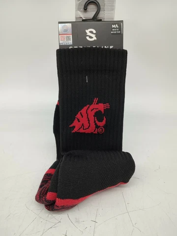 Unisex Strideline NCAA Washington State Cougar Full Knit Crew Socks M/L Cover