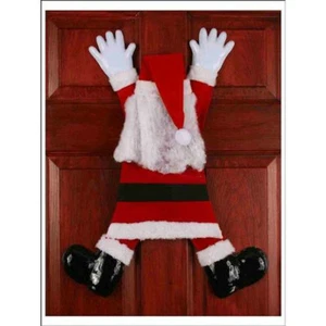 15" Wrong Way Santa Claus Crashing Into Front Door Hanging Xmas Wall Decor SPLAT - Picture 1 of 1