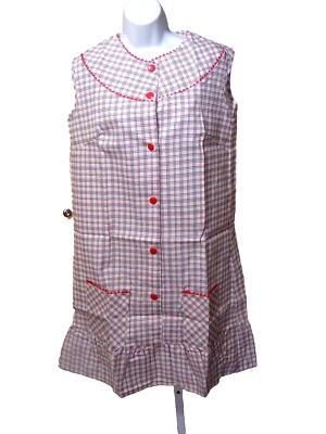 VESTIDO CAMISERO AÑOS 60/VESTIDO DE NOCHE ABOTONADO R W B TATTERSALL CUADROS VOLANTES DOBLADILLO M Foto 1 de 4