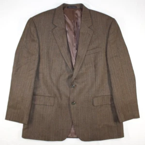 Chaps Ralph Lauren Blazer Men's 44 R 100% Lambswool Suit Coat Jacket Brown - Picture 1 of 10