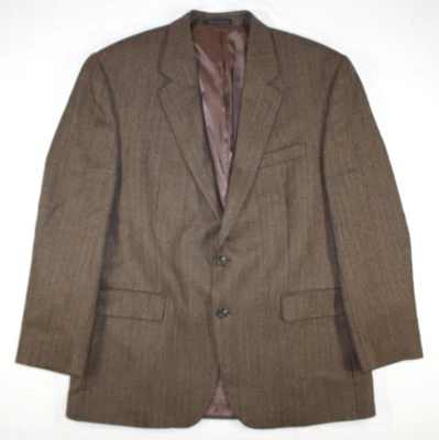 Chaps Ralph Lauren Blazer Men's 44 R 100% Lambswool Suit Coat Jacket Brown - Image 1 of 4