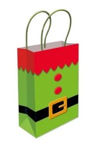 Christmas Gift Bags - Elf Tunic Elves Novelty Table Present Favour Paper Bag - Picture 1 of 2