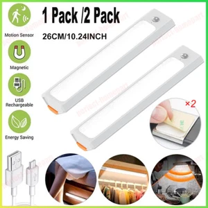 LED Motion Sensor Under Cabinet Closet Light USB Rechargeable Kitchen Lamp Strip - Picture 1 of 16